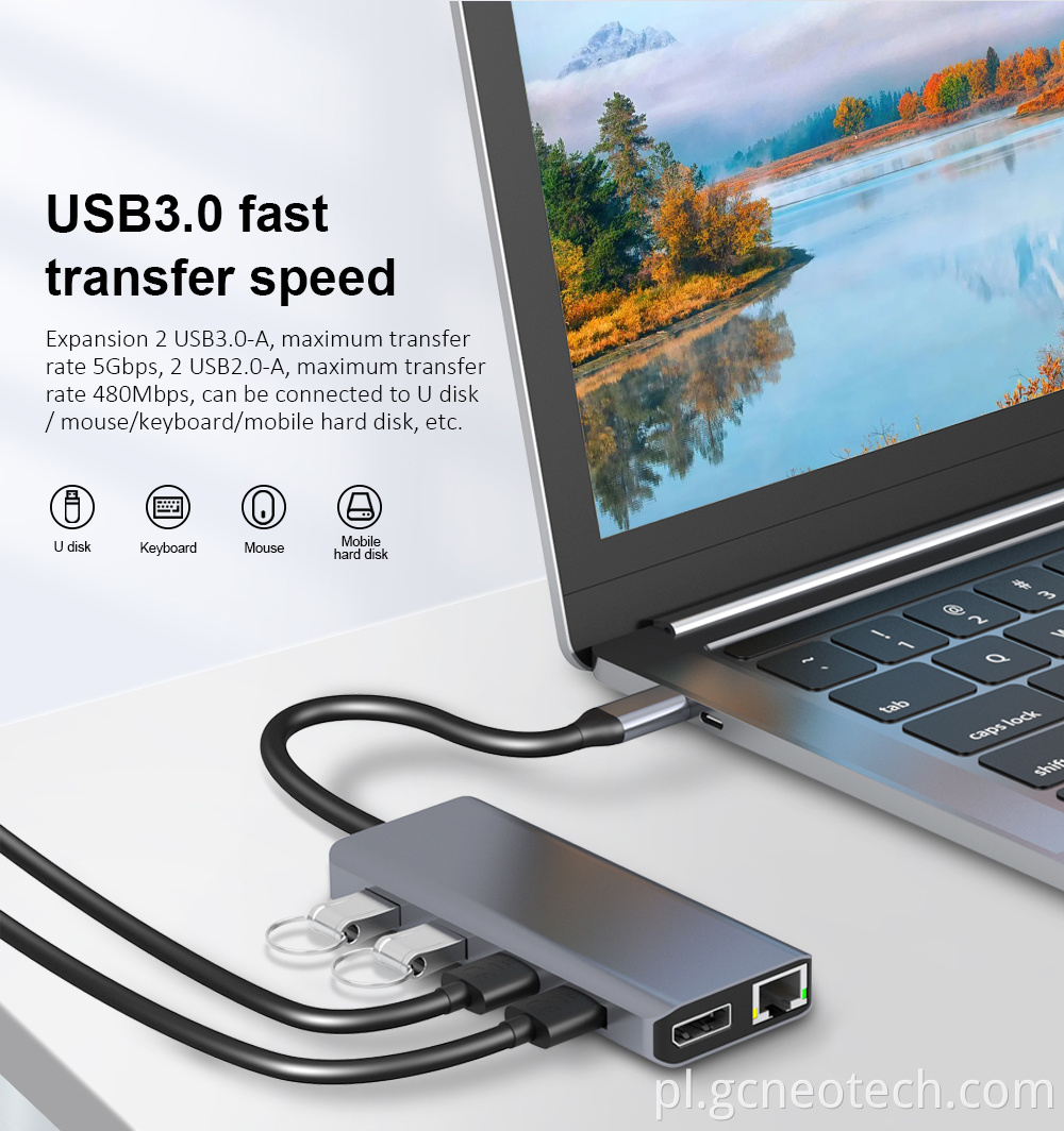 12-w-1 adapter stacji dokowania typu C laptop USB 12-in-1 Docking Station Adapter Type C Laptop USB